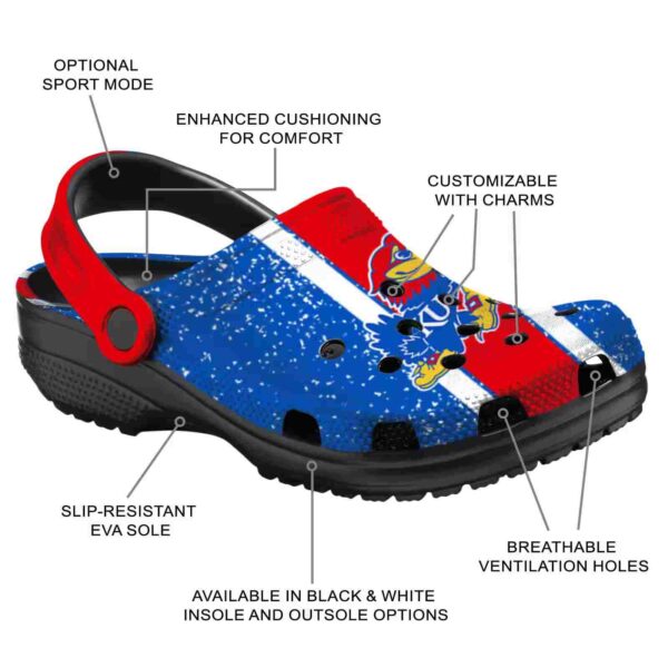 customized kansas jayhawks vertical stripes crocs new arrival