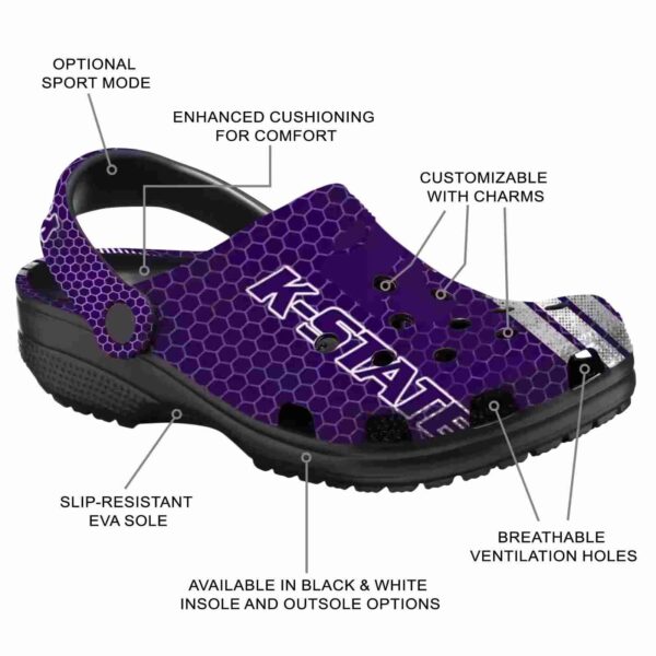 customized kansas state wildcats contrasting stripes clog new arrival