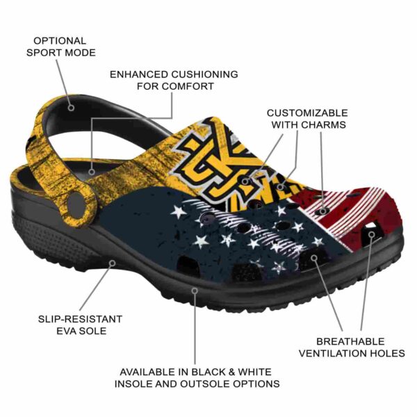 customized kennesaw state owls star spangled side pattern clog new arrival
