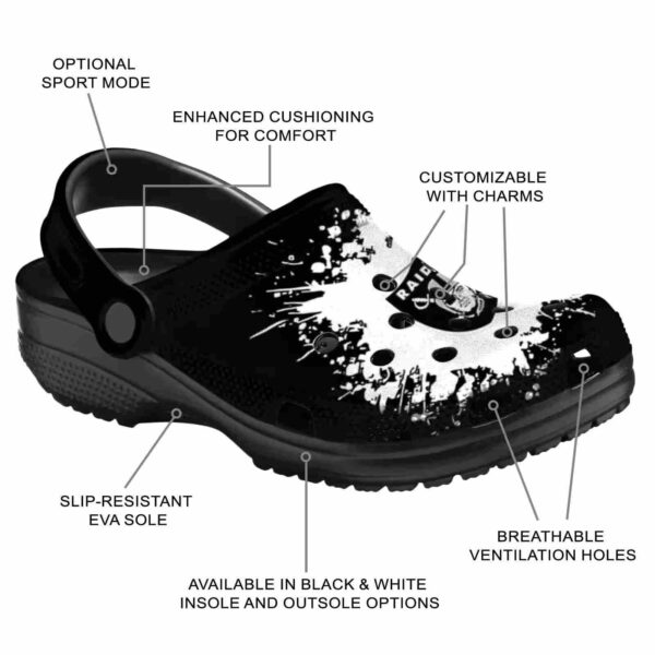 customized las vegas raiders splatter background crocs new arrival