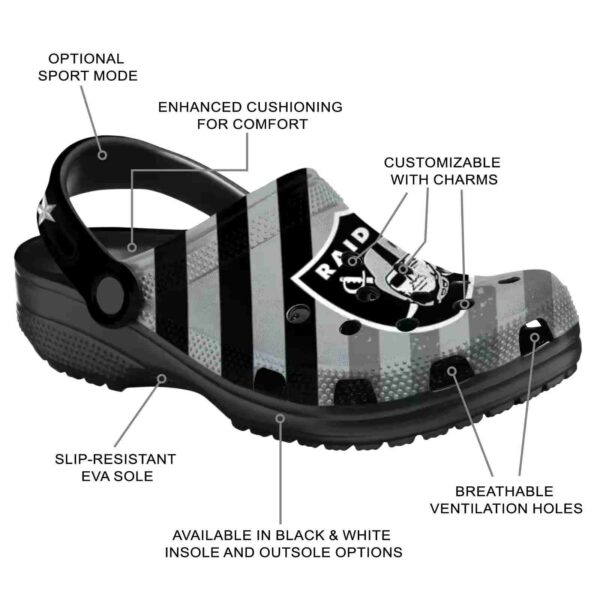 customized las vegas raiders star spangled graphic crocs new arrival