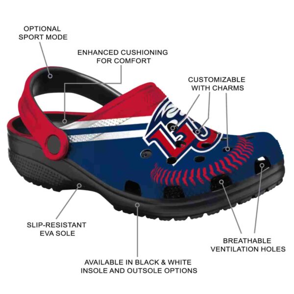 customized liberty flames baseball motif clog new arrival