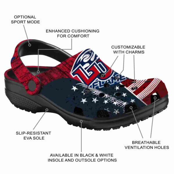 customized liberty flames star spangled side pattern clog new arrival