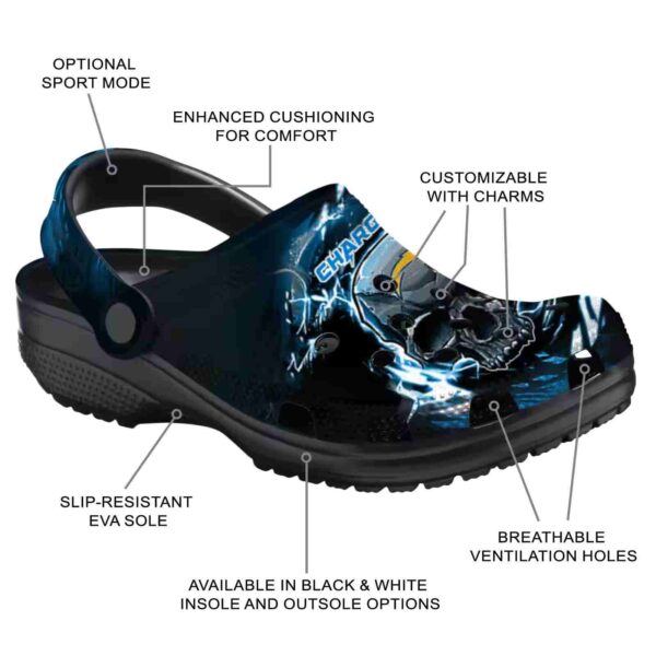customized los angeles chargers gothic skull crocs new arrival