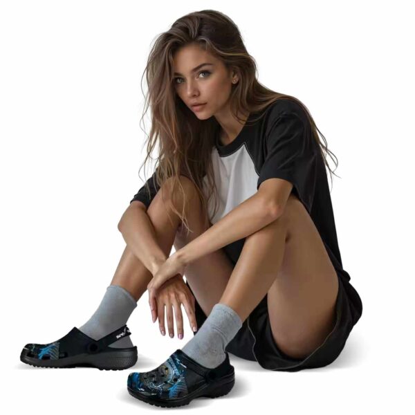 customized los angeles chargers gothic skull crocs premium grade
