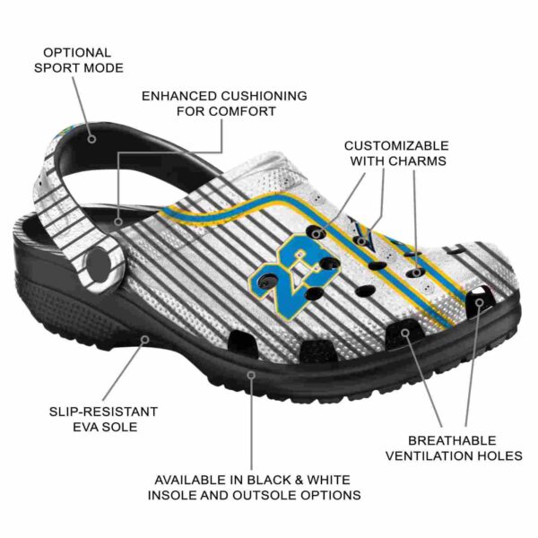 customized los angeles chargers pinstripe pattern crocs new arrival