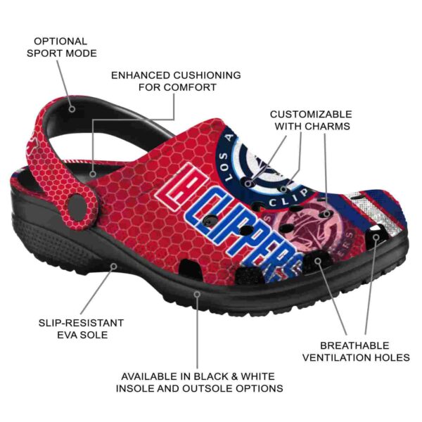 customized los angeles clippers contrasting stripes clog new arrival