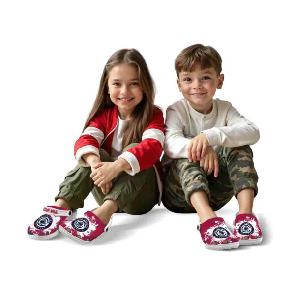 customized los angeles clippers zigzag paint burst clog fashion forward