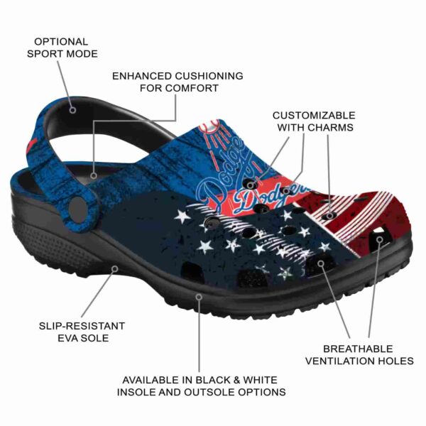 customized los angeles dodgers star spangled side pattern crocs new arrival