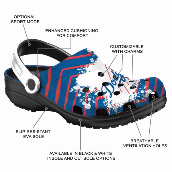 customized los angeles dodgers zigzag paint burst crocs new arrival