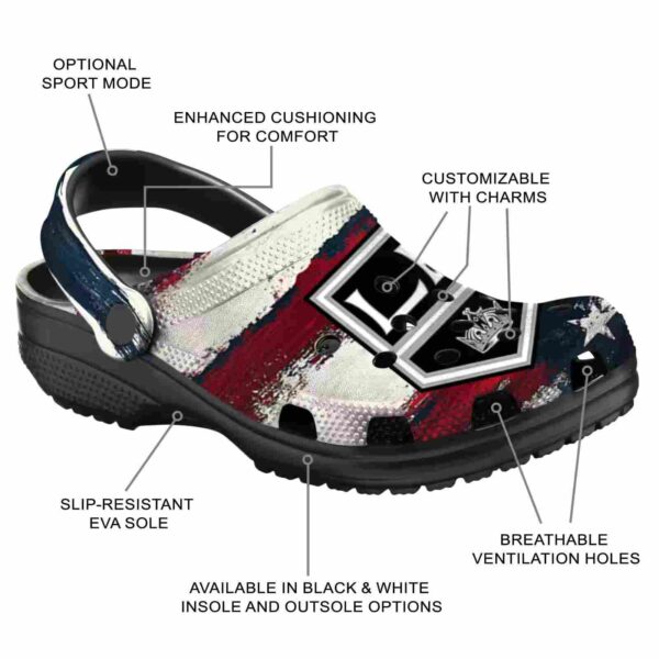 customized los angeles kings patriotic stripes clog new arrival