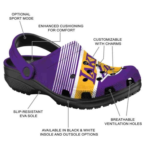 customized los angeles lakers vibrant dual tone crocs new arrival