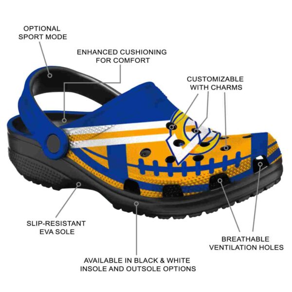 customized los angeles rams football motif crocs new arrival