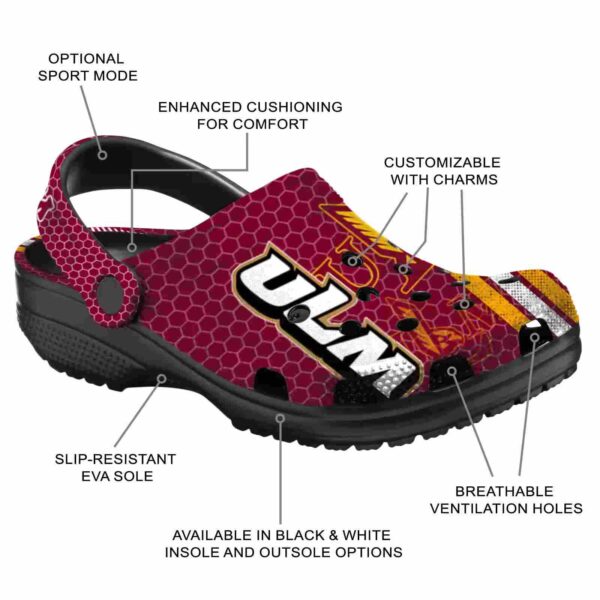 customized louisiana monroe warhawks contrasting stripes clog new arrival