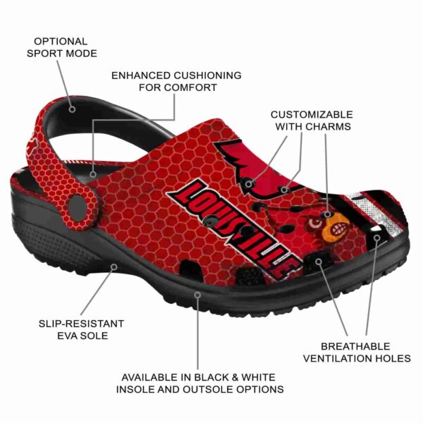 customized louisville cardinals contrasting stripes crocs new arrival