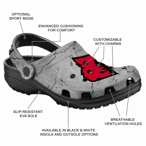 customized louisville cardinals cracked texture crocs new arrival