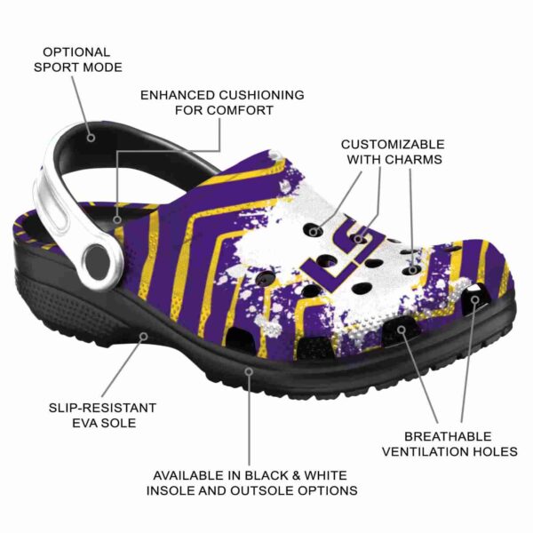 customized lsu tigers zigzag paint burst crocs new arrival