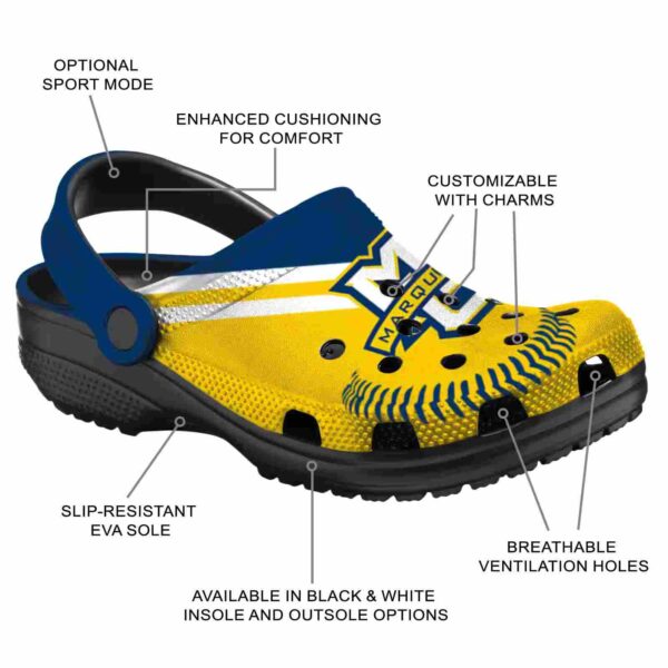 customized marquette golden eagles baseball motif clog new arrival