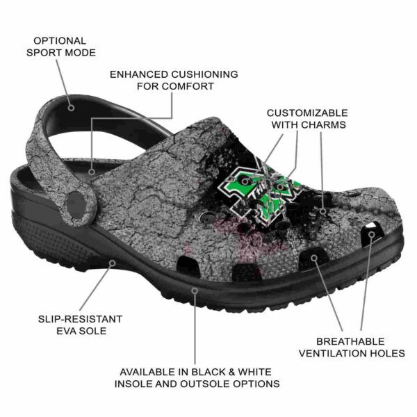 customized marshall thundering herd cracked ground texture clog new arrival