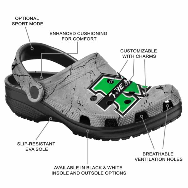customized marshall thundering herd cracked texture clog new arrival