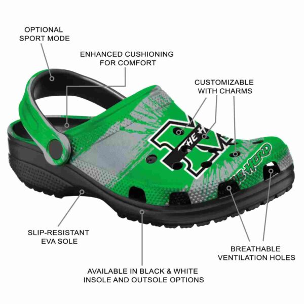 customized marshall thundering herd paint splatter graphics clog new arrival
