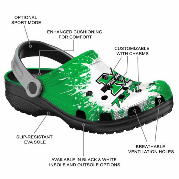 customized marshall thundering herd splash art clog new arrival