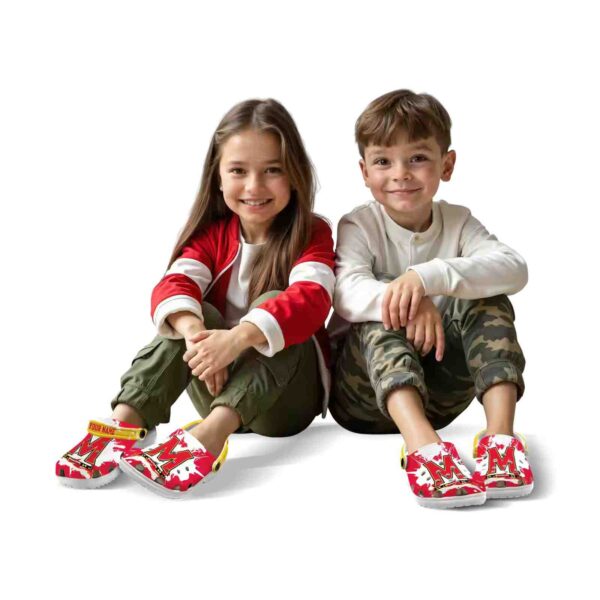 customized maryland terrapins splatter pattern clog fashion forward
