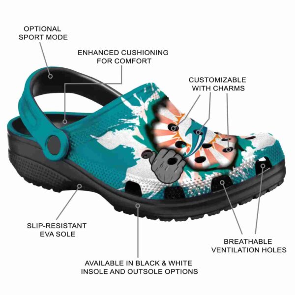 customized miami dolphins gripping hand crocs new arrival