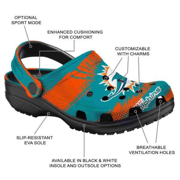 customized miami dolphins paint splatter graphics crocs new arrival