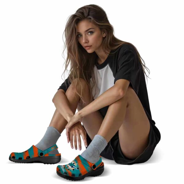 customized miami dolphins paint splatter graphics crocs premium grade