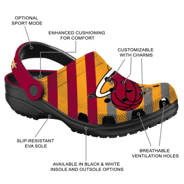 customized miami heat star spangled graphic clog new arrival