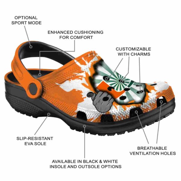 customized miami hurricanes gripping hand crocs new arrival