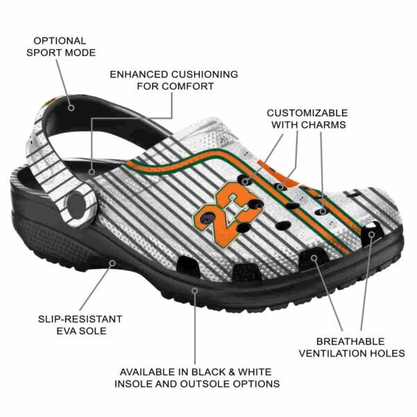 customized miami hurricanes pinstripe pattern crocs new arrival