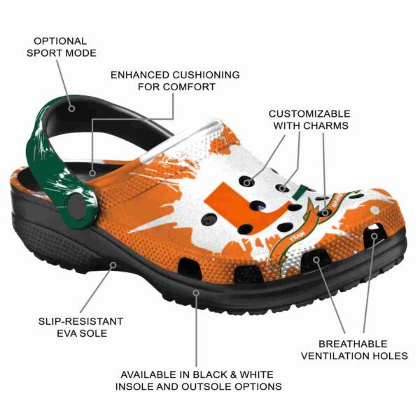 customized miami hurricanes splatter pattern crocs new arrival