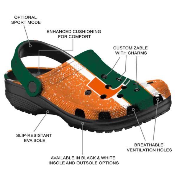 customized miami hurricanes vertical stripes crocs new arrival