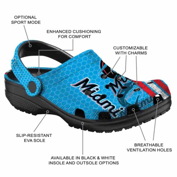 customized miami marlins contrasting stripes crocs new arrival