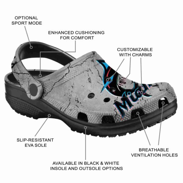 customized miami marlins cracked texture crocs new arrival