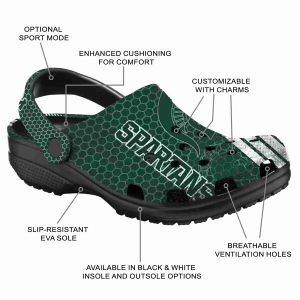 customized michigan state spartans contrasting stripes crocs new arrival