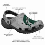 Customized Michigan State Spartans Cracked Texture Crocs Best selling