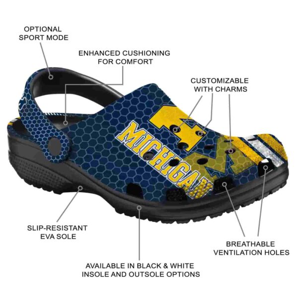 customized michigan wolverines contrasting stripes crocs new arrival