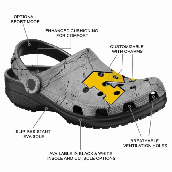 customized michigan wolverines cracked texture crocs new arrival