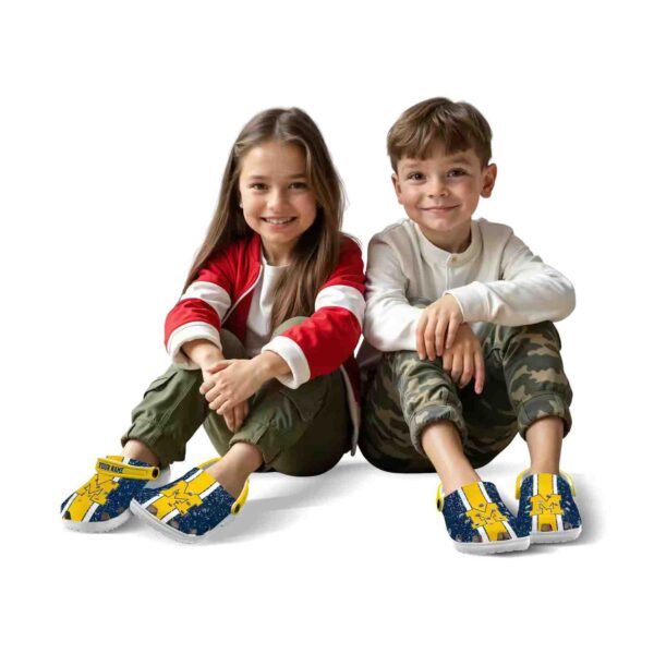 customized michigan wolverines vertical stripes crocs fashion forward