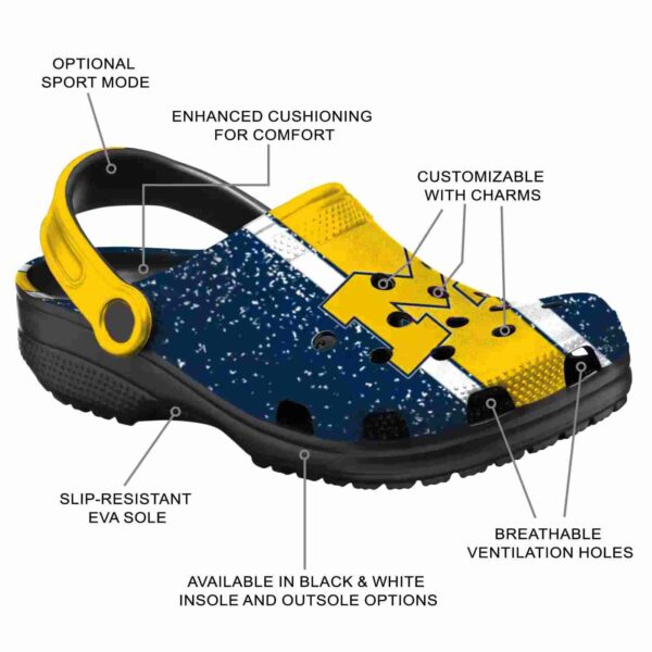 customized michigan wolverines vertical stripes crocs new arrival