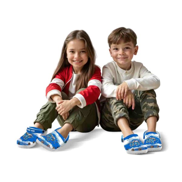 customized middle tennessee blue raiders paint splatter graphics clog fashion forward