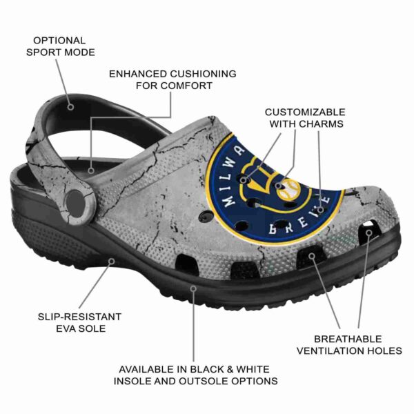 customized milwaukee brewers cracked texture crocs new arrival