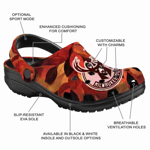 customized milwaukee bucks autumn leaves clog new arrival