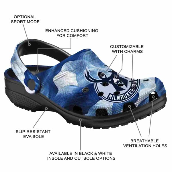 customized milwaukee bucks ocean waves clog new arrival