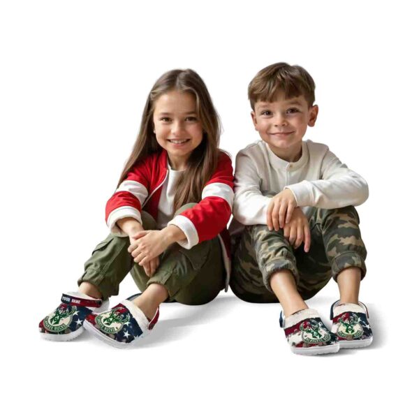 customized milwaukee bucks patriotic stripes clog fashion forward