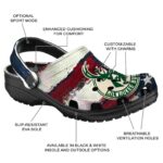 customized milwaukee bucks patriotic stripes clog best selling