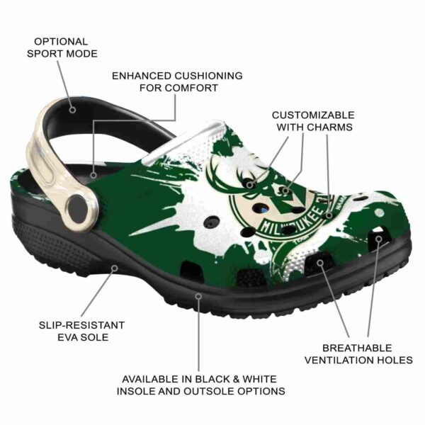 customized milwaukee bucks splatter pattern clog new arrival